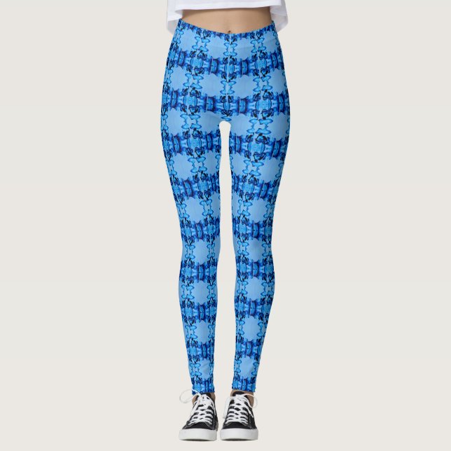 Blue Dye Heart Leggings (Front)