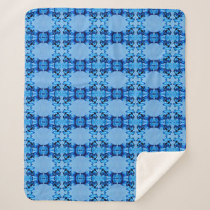 Blue Dye Heart Sherpa Blanket