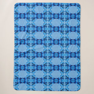 Blue Dye Heart Sherpa Blanket