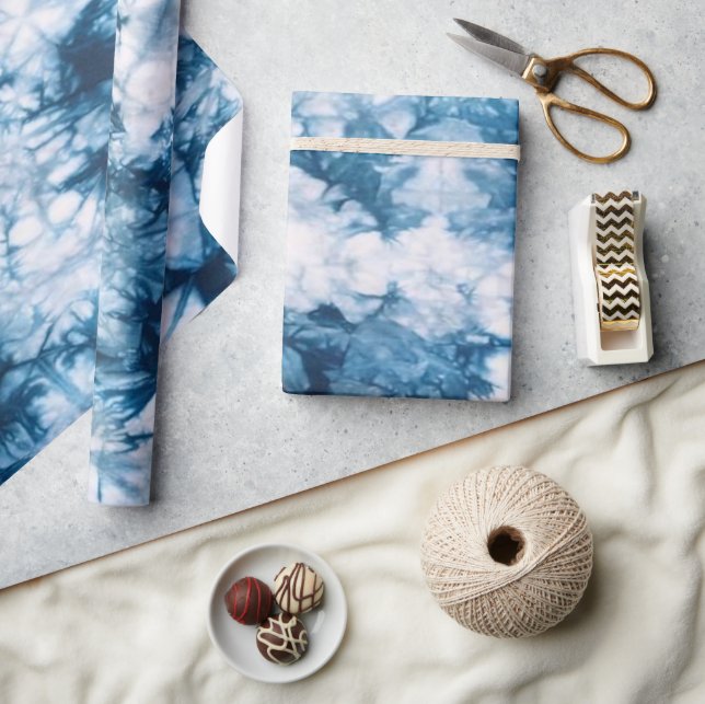 Blue Dye Water Colour  Wrapping Paper (Crafts)