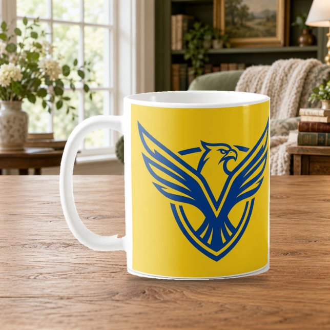 Blue Eagle Shield Emblem Bold Yellow Mug (Creator Uploaded)