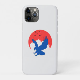 Blue Eagle Silhouette with Red Moon Keychain Case-Mate iPhone Case