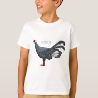 Blue eared pheasant bird cartoon illustration 