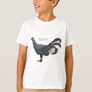 Blue eared pheasant bird cartoon illustration T-Shirt