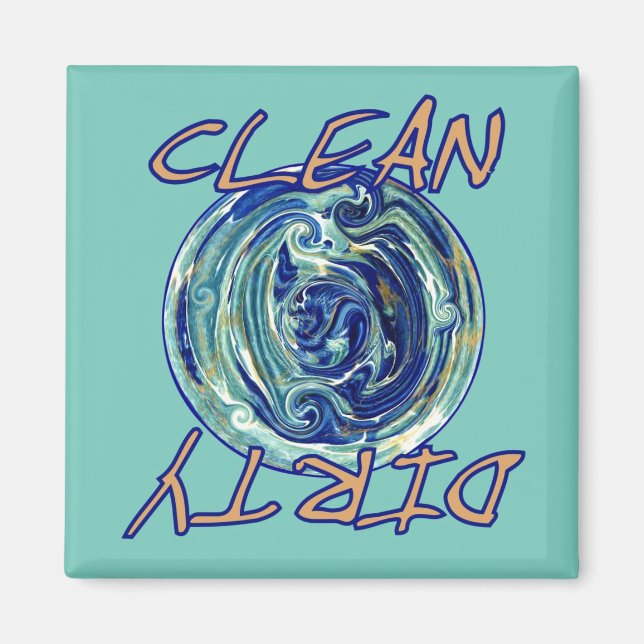 Blue Earth Abstract Dishwasher Magnet (Front)