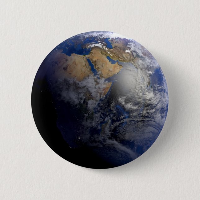 Blue Earth From Space  Inspirational 6 Cm Round Badge (Front)