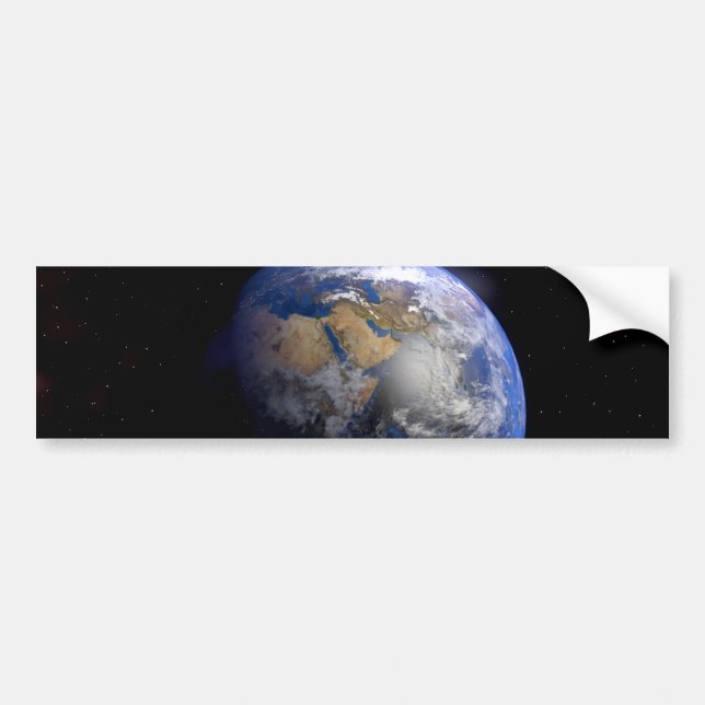 Blue Earth From Space  Inspirational Bumper Sticker (Front)