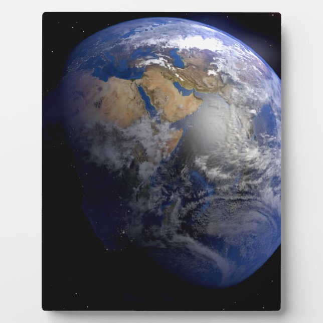 Blue Earth From Space  Inspirational Plaque (Front)