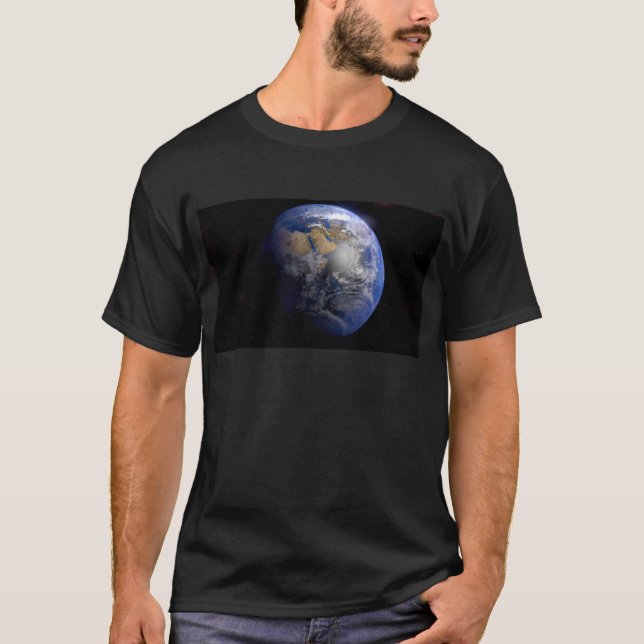 Blue Earth From Space  Inspirational T-Shirt (Front)