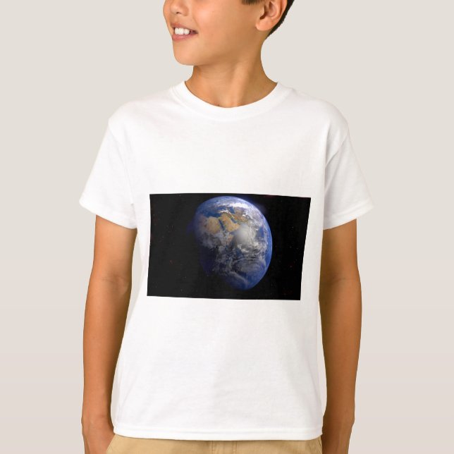 Blue Earth From Space  Inspirational T-Shirt (Front)