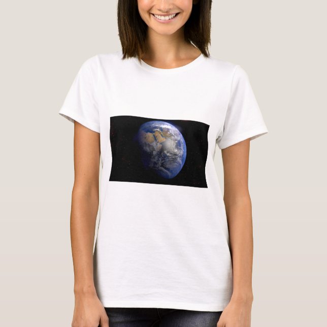 Blue Earth From Space  Inspirational T-Shirt (Front)