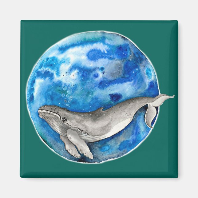 Blue Earth Whale Magnet (Front)