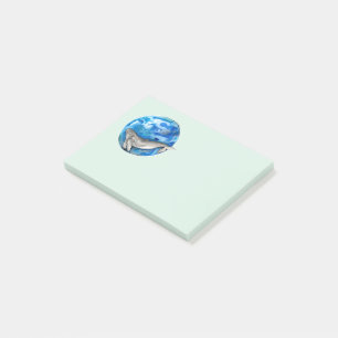 Blue Earth Whale Post-it Notes