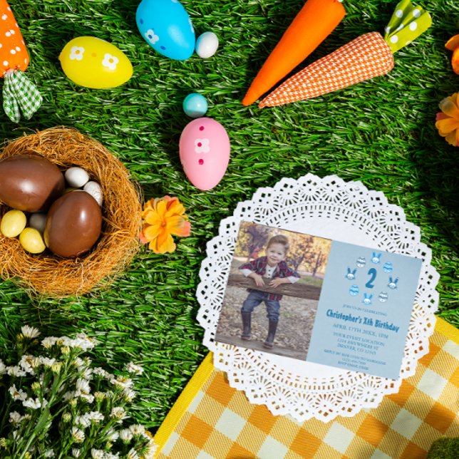 Blue Easter 2nd Birthday Invitation (Creator Uploaded)