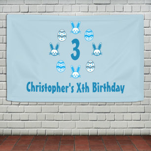 Blue Easter 3rd Birthday Banner