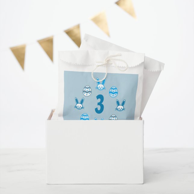 Blue Easter 3rd Birthday Favour Bags (Party)