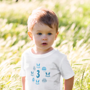Blue Easter 3rd Birthday Toddler T-Shirt