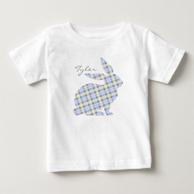 Blue Easter Bunny Graphic T-shirt for Kids (Front)