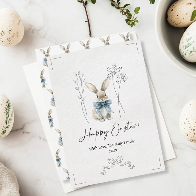Blue Easter Bunny Greeting Card (Creator Uploaded)