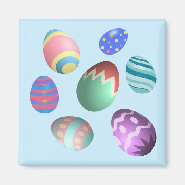 Blue Easter Egg Easter Party Easter Egg Hunt Cute Magnet (Front)