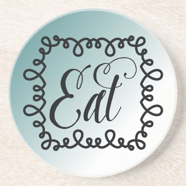 Blue Eat Coaster (Front)