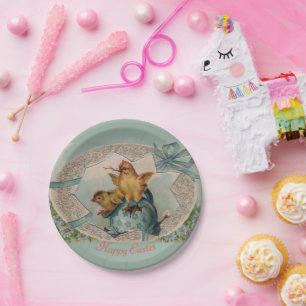 Blue Egg and Chicks Easter Paper Plates