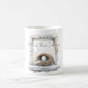 Blue Egg Bird Nest Feather Coffee Mug