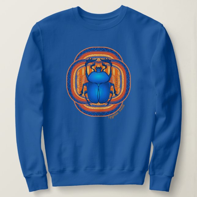 Blue Egyptian Scarab Sweatshirt (Design Front)