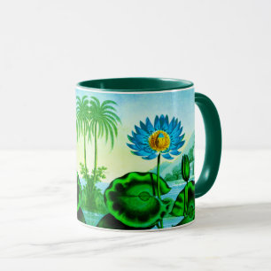 Blue Egyptian Water Lily / Lotus Illustration Mug