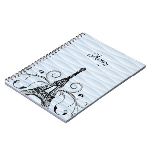 Blue Eiffel Tower Flourish Notebook