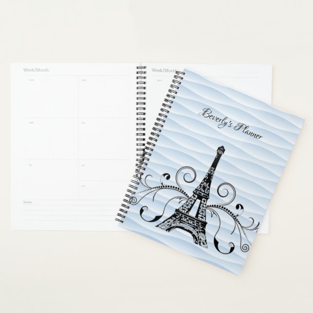 Blue Eiffel Tower Flourish Planner (Display)