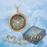 Blue Ein Od Milvado on Gold Mandala Gold Plated Necklace<br><div class="desc">Surprise her with this stunning gold mandala with the Hebrew words,  Ein Od Milvado,  translated as "There is none other than Him (Hashem)".   Create a gift set with the matching jewellery box.  You will be impressed by the high quality and vivid colour printing. The jewellery box is sold separately.</div>