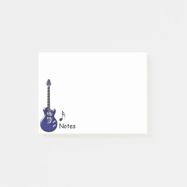 Blue Electric Guitar Post-it Notes (Front)