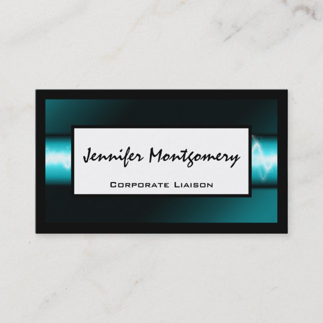 Blue Electric Modern Professional Business Card (Front)