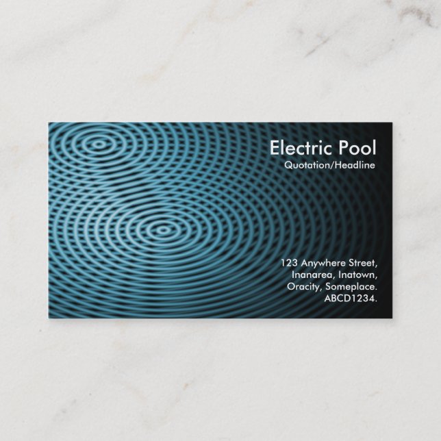 Blue Electric Pool 02 Business Card (Front)