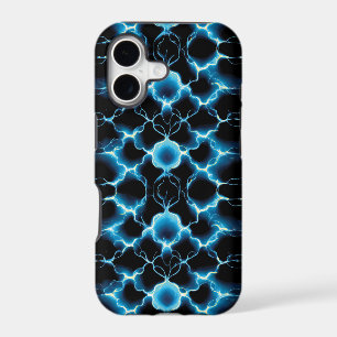 Blue Electric Synapse Repeating Pattern