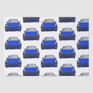 Blue Electric Vehicle SUV Car Tissue Paper