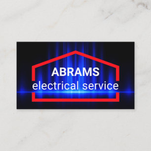 Blue Electric Wave Powers Home Business Card