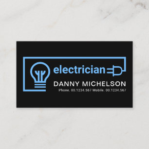Blue Electrical Wiring Circuit Electrician Service Business Card