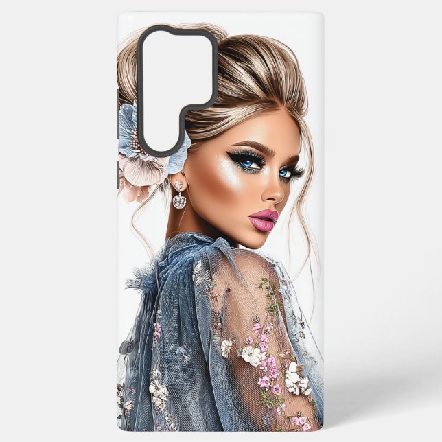 Blue Elegance Samsung Galaxy S22 Ultra Case (Back)