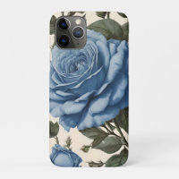 Blue Elegance: Vintage Provincial Roses in Bloom