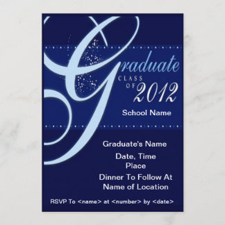 Blue Elegant Class of 2012 Graduation Invitations