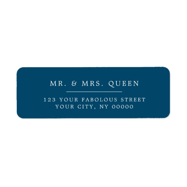 Blue Elegant Classic Simple Return Address (Front)