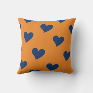 Blue Elegant Cute Cosy Modern Romantic Chic Heart Cushion