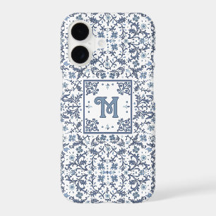 Blue Elegant Fancy Floral Pattern Personalised