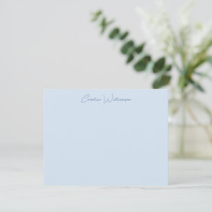 Blue Elegant Handwriting Personalised Stationery Card