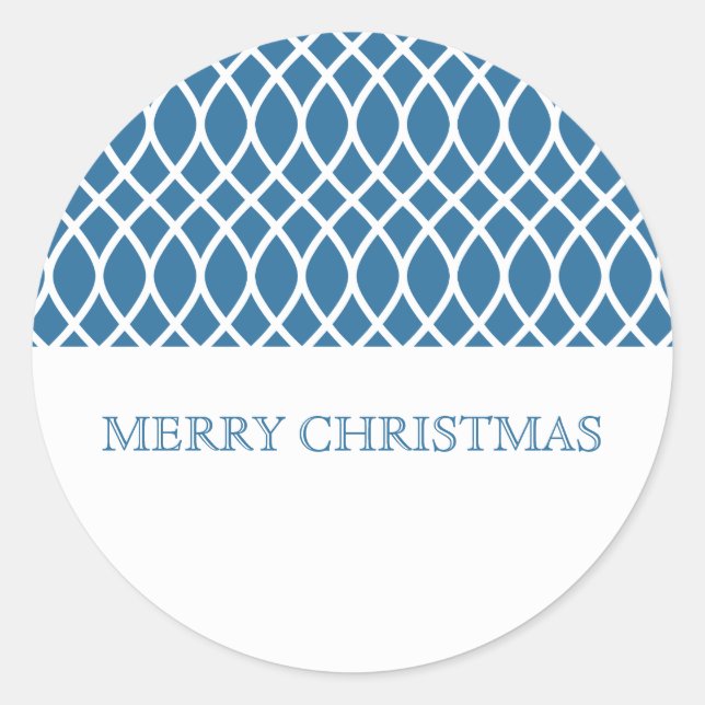 Blue Elegant Lattice Holiday Stickers (Front)