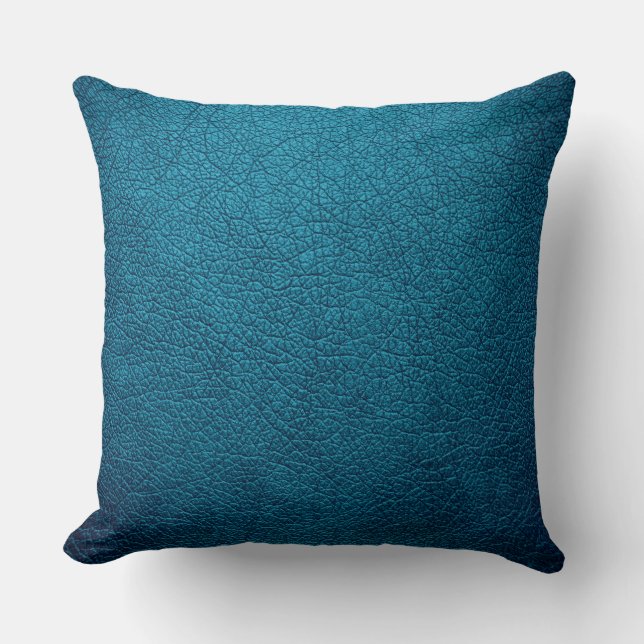 Blue Elegant Leather Look Cushion (Front)
