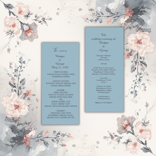 blue elegant minimal wedding programme (Creator Uploaded)