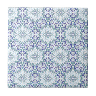 Blue Elegant Pattern ornate tile or trivet